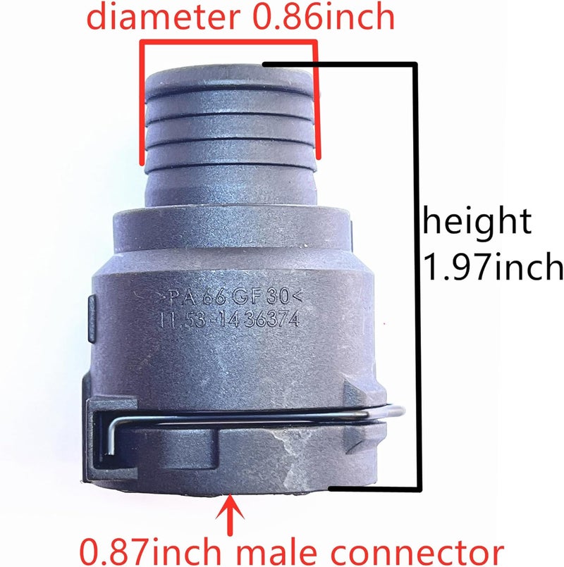 FEEDUN 1436374, 6951946, NW16,Coolant Hose Connector Adapter,Radiator Pipe Line Fitting for BMW X5,E70,X3,E83,X1,F48,3 Series,E90,5 Series,Engine Heater Hose Assembly Junction Repair Kit,7/8" Joint,Straight - Image 2
